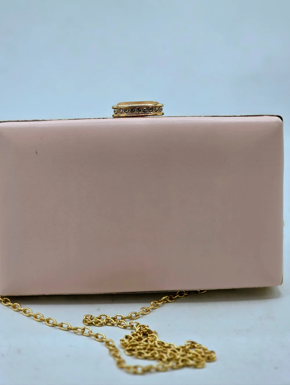 Amaze Floral 3D Embellished Box Clutch - Blush Pink & Gold